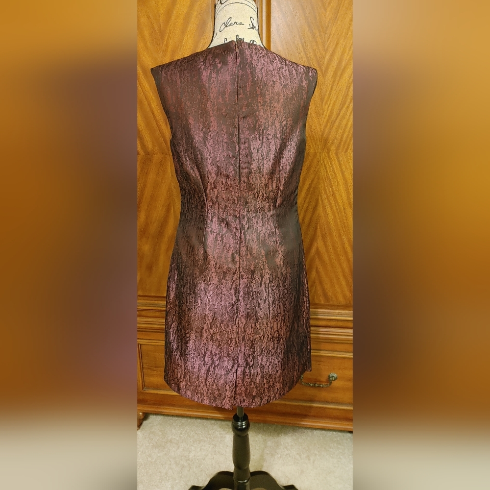Coldwater Creek black cherry sheen cocktail dress size 8 petite, excellent. - Picture 4 of 5